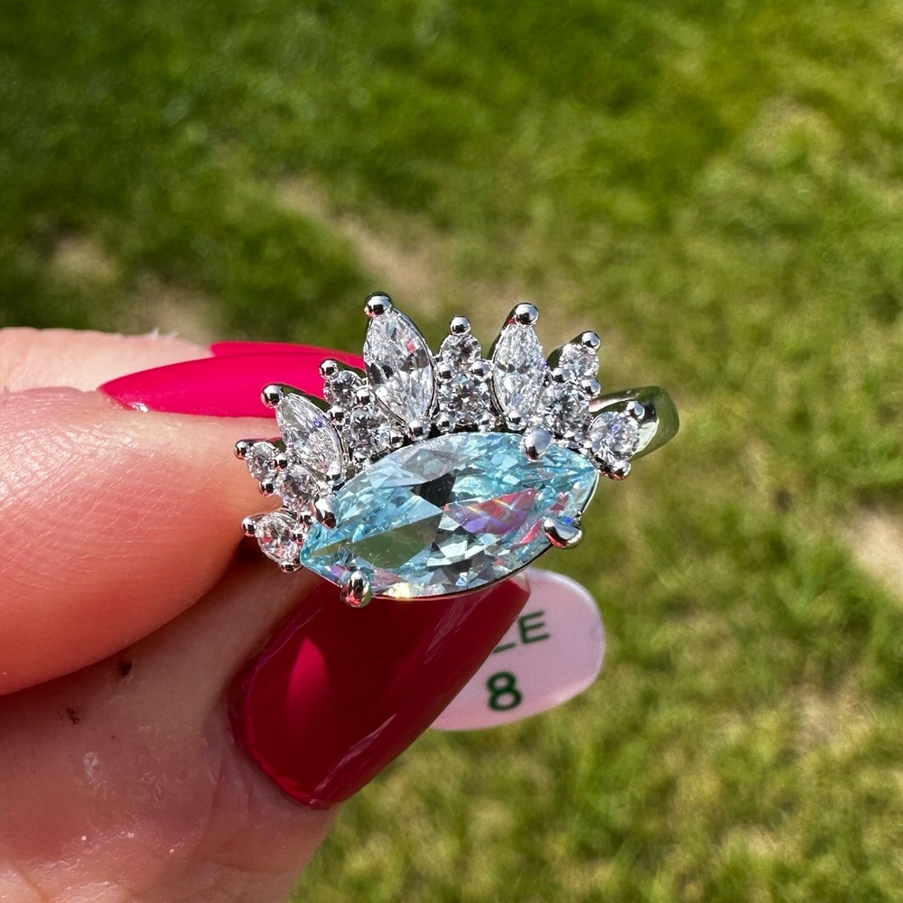 Completely in Love Aquamarine Cubic Zirconia BP Ring